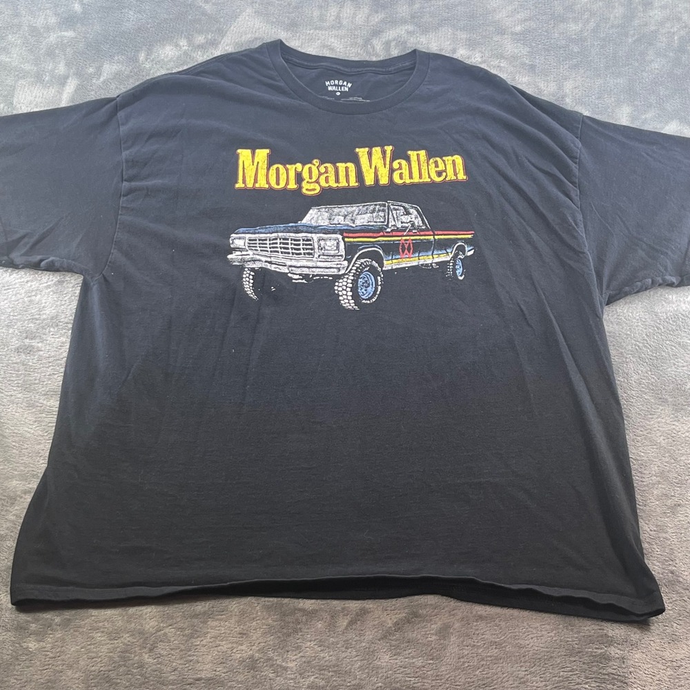Morgan Wallen Mens Black Graphic T-Shirt Truck Country Music Concert Tee 3XL